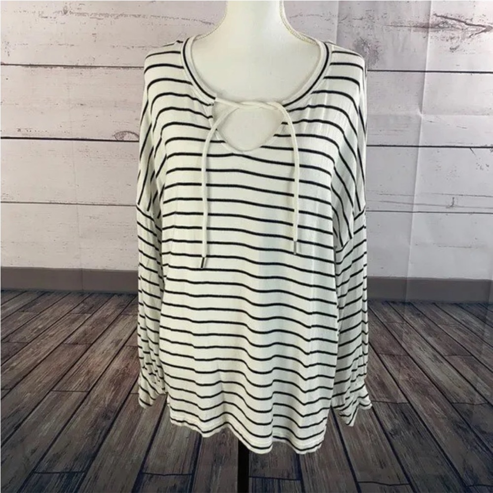 Cabi Relax Game Day Striped Tee